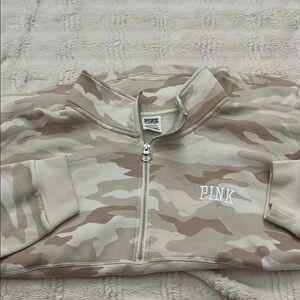 PINK Victoria's Secret Tan and Cream Camo Hoodie